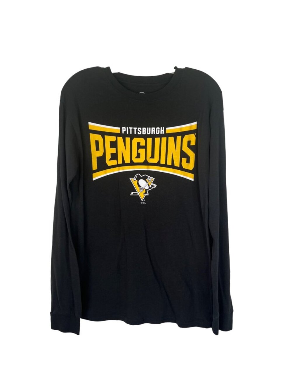 Pittsburgh Penguins Mens Long Sleeve Tshirt NHL Licensed Black Medium
